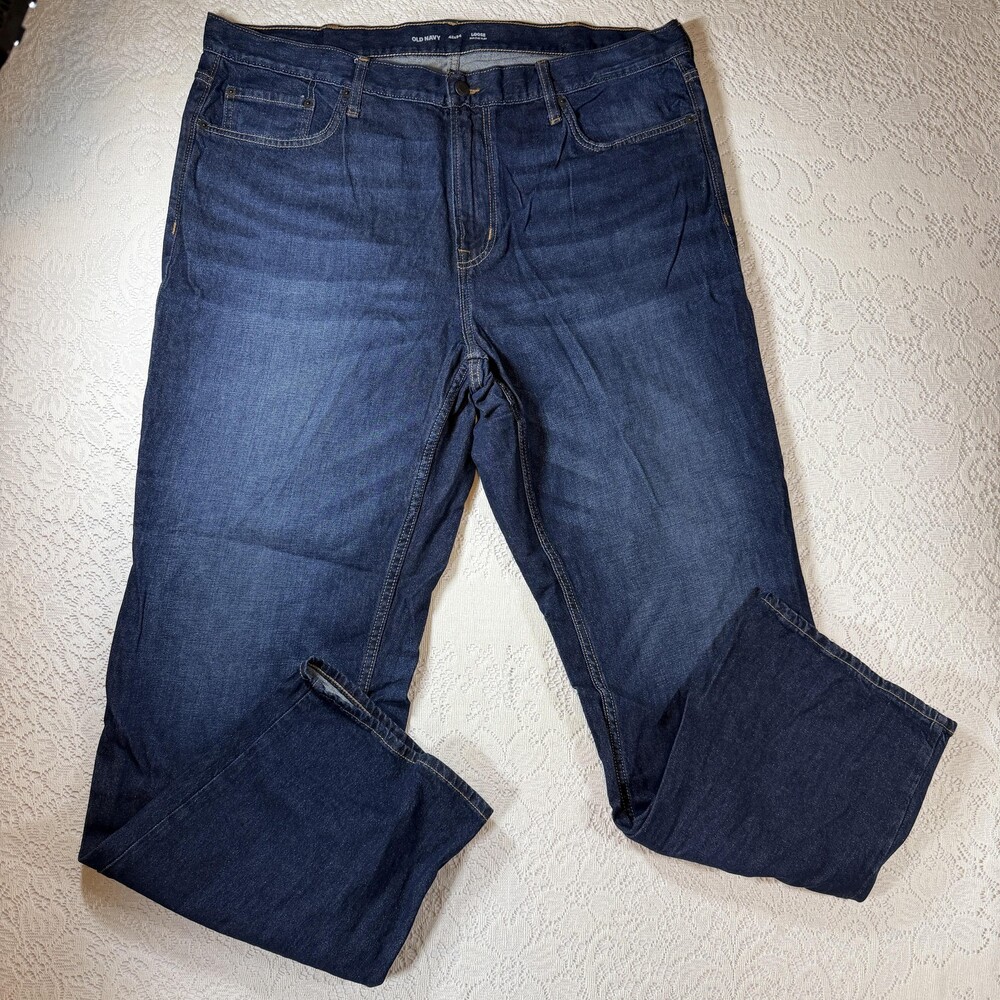 Old Navy Jeans Mens 43x35 Blue Loose Built-In Flex Relaxed Fit Straight Denim